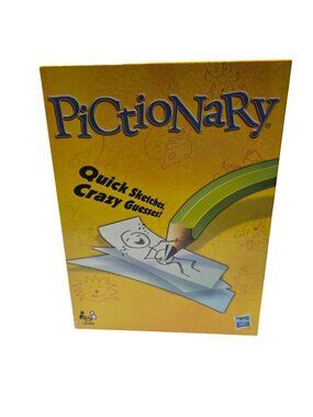 Pictionary Board Game Quick Sketches Crazy Guesses Complete Set Drawing Game